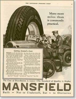 1926 Mansfield Balloon Tires Frank Bensing art AD