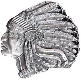 Bergamot INDIAN CHIEF HEAD headdress Belt Buckle PEWTER MADE IN USA!