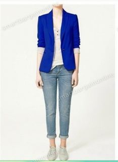 Candy Womens Tunic Foldable Sleeve Blazer Jacket One Button Suits OL