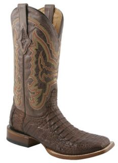 Lucchese Mens Genuine Hornback Caiman Cowboy Western Boots Brown M4539