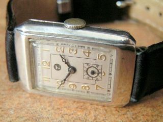 TUTIMA Gents Rectang. Wrist Watch, Silver 0.900, UROFA 522, 1930s