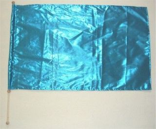 Turquoise Lame Reg. Size Rectangle Flag w Pole     Chrisian Worship
