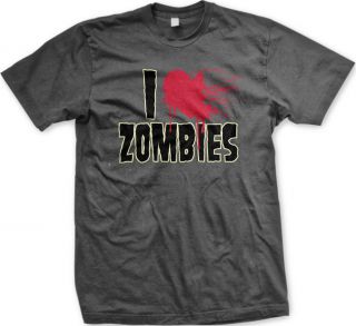 Zombies Mens T Shirts Walking Dead Shotgun Pistol Zombieland Heart Tee