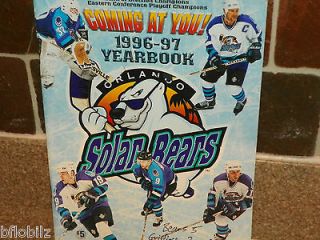 Orlando Solar Bears IHL Defunct Minors Hockey Franchise Team 1996 1997