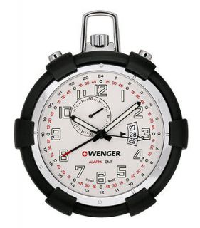 Wenger 73010 Traveler Pocket Alarm Swiss Watch (Clock), White