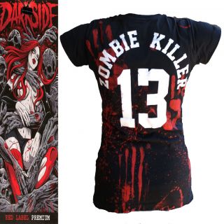 Zombie Killer 13 Ladies The Walking Dead inspired Bloodsoaked Fitted T
