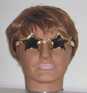 Elton John Fancy Dress Set Wig & Star Glasses