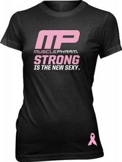 MUSCLEPHARM BREAST CANCER AWARENESS TEE SHIRT BLACK SIZE: S, M, L, XL