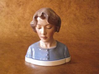 DAHL JENSEN Porcelain Figurine/Bust Womans Head #1251 DENMARK RARE