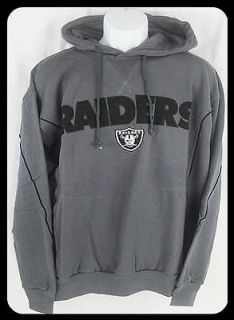 RAIDERS NFL APPAREL SEWN CREST FLEECE JERSEY PULLOVER HOODY LARGE