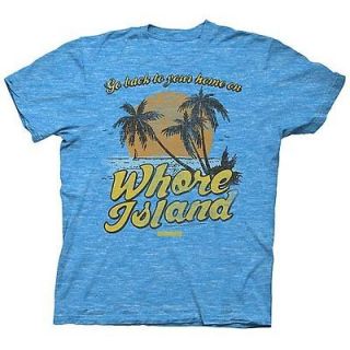 Anchorman Ron Burgundy Whore Island Turquoise T Shirt