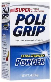 PoliGrip Super Denture Adhesive Powder   1.6 Oz