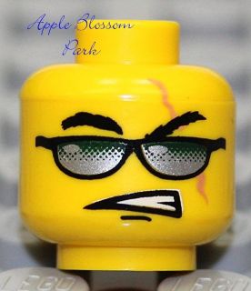 Agent MINIFIG HEAD w/Sun Glasses Scar   City/Army/Snip er/Soldier