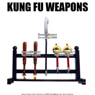 Kung Fu Weapons Equipment Miniature Set Pu Dao with Wooden Stand