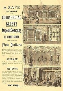 1885 COMMERCIAL SAFETY DEPOSIT CO, CHICAGO ILLINOIS LITHOGRAPH