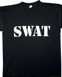 Black SWAT Tactical Police Deputy Sheriff Raid Uniform Duty T Shirt