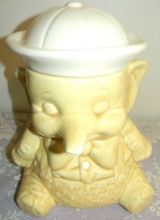 Vintage Twin Winton Baby Elephant Sailor Cookie Jar with Original