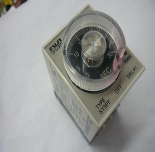 110V AC Power Off Delay Timer Time Relay 0 60 Second 60S ST3PF & Base