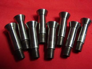 NICE BUNCH OF 8 X LEVIN 8MM COLLETS WATCHMAKERS LATHE #s,4,6,8,10,1 2