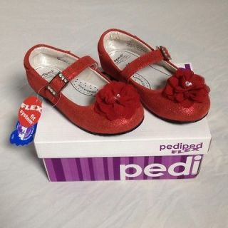 Pediped Shoe Girl Stella Red Sparkle New In Box! Size 11 11.5 (28