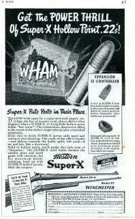 1941 Western Super X 22 Long Rifle Ammo Ad with Model 69 A & 67 Bolt