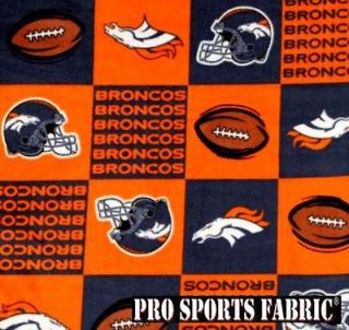 Denver Broncos V2 NFL Licensed Fleece Fabric 60” Inches Wide   By