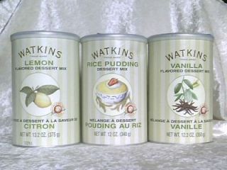 Watkins Pudding & Dessert Mix Lemon Vanilla or Rice Pudding sauces