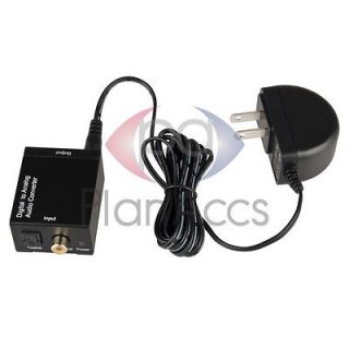 Digital Optical Coax Coaxial Toslink to Analog RCA L/R Audio Converter