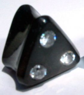 ZIRCONIA plugs triangle gauges ring fake diamonds piercings single