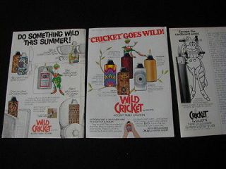 cricket lighter magazine print ads 1973 1974 table