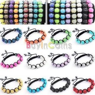 Disco Magnetite Ball Beads Macrame Crystal Shamballa Bracelet Jewelry
