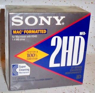 Sony 10 pack MAC Formatted 2HD 3.5 Floppy Disc 1.44 MB Floppy Disk