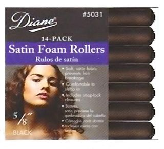 DIANE BLACK SATIN FOAM HAIR ROLLERS (5 SIZES AVAILABLE)