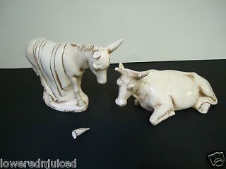 Vintage Holland Mold Nativity Donkey & Cow   flaws