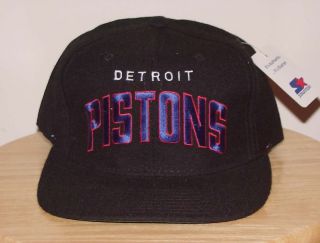 Detroit PISTONS Vintage 90s NBA STARTER Black BLOCK ARCH Snap Back Hat