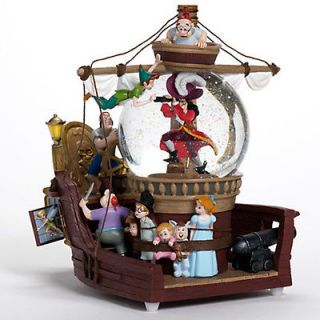 Disney Peter Pan Pirate Ship Snowglobe Captain Hook Snow Globe BRAND