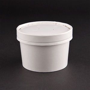 8oz. White paper Hot and Cold Cup w/lid ice cream/desserts