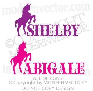 Horse Country Personalized Name Vinyl Wall Decal Lettering Cowgirl