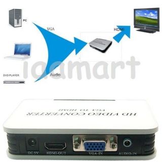 New VGA+Audio to HDMI HD HDTV Video Converter Box 1080P