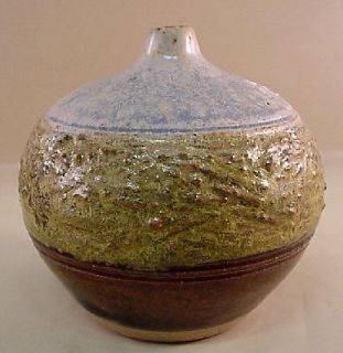Studio Pottery Cabinet Vase Signed Fred Wilson NM Earthtones EXCELLENT