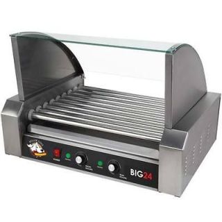 Dog Commercial 24 Hot Dog 9 Roller Grill Cooker Machine   RDB24SS KIT