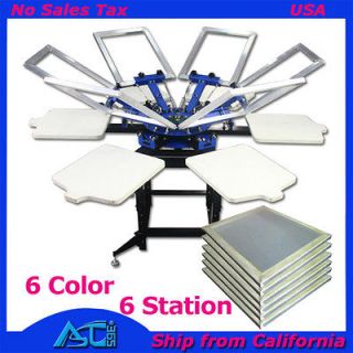 Newly listed 6 Color 6 Station Silk Screen Printing Machine Kit Press