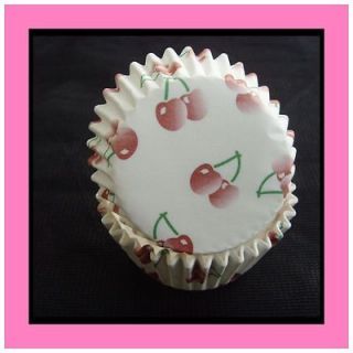 96 red cup cake cases baking paper cherry 6cm mold package gift sweet