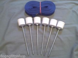 Pole Spikes/Stakes plus blue pole placer.Dog Agility Equipment combo