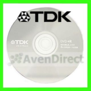 15 TDK 8X Silver Logo 8.5GB Double Dual Layer DVD+R DL Fast USPS 1st