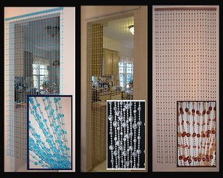Hanging Beaded Door Curtains/Dividers   Round Earth Shape, 3 Colors
