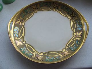 Rosenthal Donatello handpainted handled bowl plate gold 11.5
