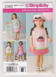 Simplicity Pattern 2383 Toddlers Pillowcase Dresses Sz 6mth 4