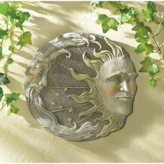 NEW Collectible Celestial Wall Plaque Faux Stone Look Intricate