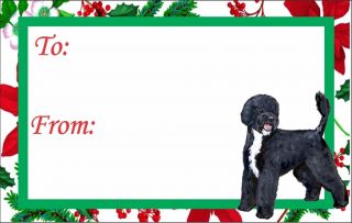 12 Portuguese Water Dog Christmas Gift Tags